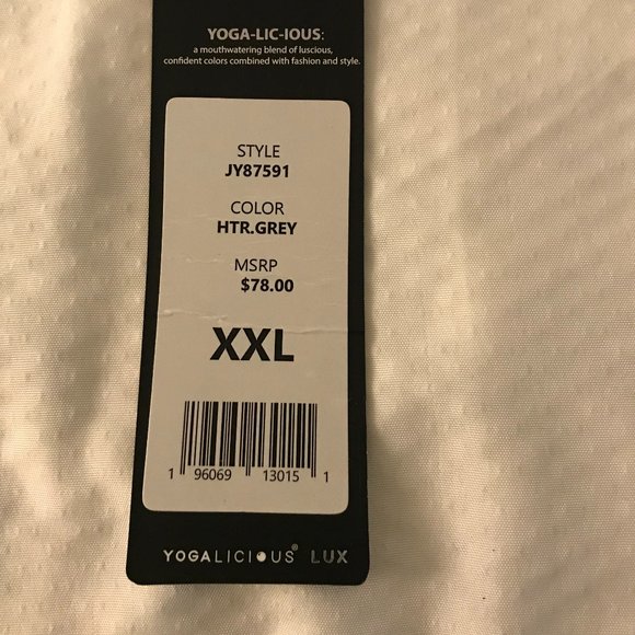 Yogalicious Lux Heather Gray Zip Front Drawstring  Long-sleeve Hoodie Sz XXL - Picture 15 of 16